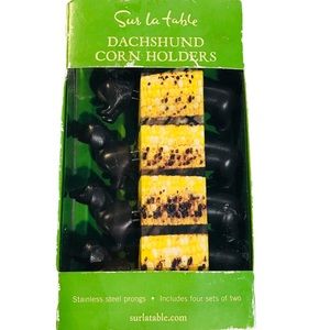 Sur La Table Brown Dog Dachshund Corn Holders